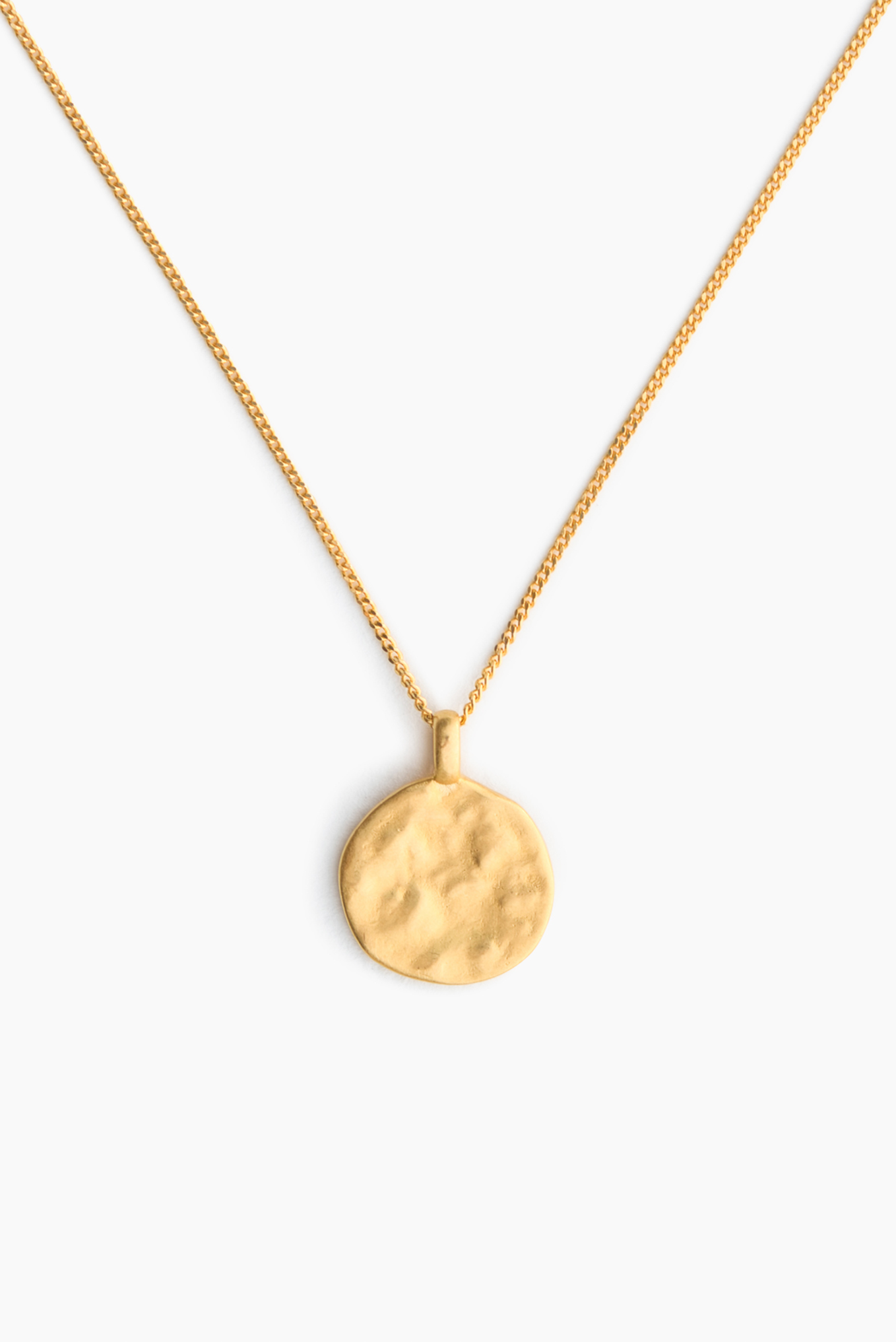 Simple Halskette Gold Gehämmert Handmade Hochwertig Yogaschmuck Minimalismus